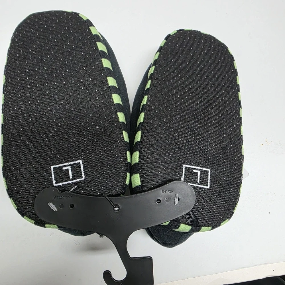 Halloween Witch Slippers Kids Size L 13-1 Black Orange Laces‎ Pointed Toe New
